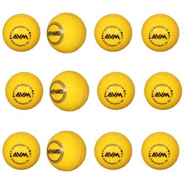 AVM Yellow Wind Cricket Ball (Pack of 12)